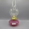 Fenton cranberry Rib Optic lamp