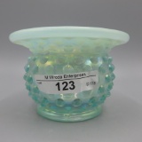 Fenton green Hobnail spittoon-HOACGA room display