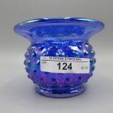 Fenton blue Carnival Hobnail spittoon- HOACGA