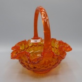 Fenton orange Thumbprint basket-8