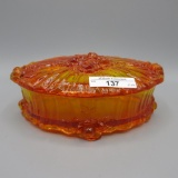 Fenton orange Cabbage Rose candy box