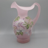 Fenton light pink satin handpainted pitcher-8