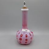 Fenton LG Wright cranberry Eye Dot Barber bottle