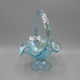 Fenton blue Carnival basket-7.5