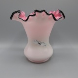 Fenton black rose vase-6.5