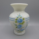 Fenton white milkglass HP vase-6.5