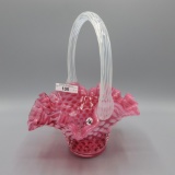 Fenton cranberry opalescent Hobnail 8.5