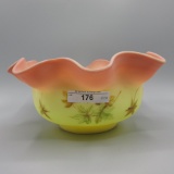 Fenton burmese Maple Leaf bowl-8.5