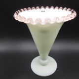 Fenton pink crest cone vase-8