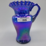 Fenton iridized blue pitcher-5.5