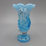 Fenton blue opalescent mini hand vase-3.5