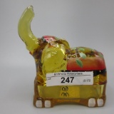 Fenton amber handpainted elephant box