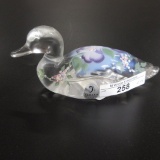 Fenton French opalescent handpainted mallard