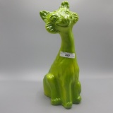 Fenton(Mosser) lime green Alley cat-(air brushed)