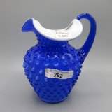 Fenton cobalt cased Hobnail mini pitcher-5.5