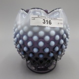 Fenton Purple Hobnail Rosebowl - 4.5