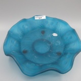 Fenton Teal Satin Butterfly & Berries Bowl - 9