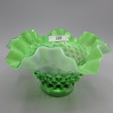 Fenton Lime Green Opal Hobnail Bowl 4