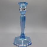 Fenton Blue Candlestick - 8.5