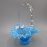 Fenton Blue Opal Hobnail Mini Basket - 6