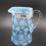 Fenton Blue Opal Dot Optic Pitcher 5