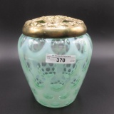 Fenton Blue Coin Dot Covered Jar 7