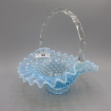 Fenton Blue Opal Hobnail Basket 8