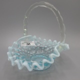 Fenton Blue Opal Hobnail Low Basket 5.5