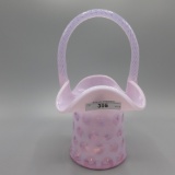 Fenton Pink Coin Dot Basket 9