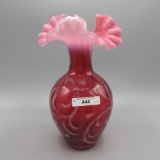 Fenton Cranberry Opal Spanish Lace Vase 9.5