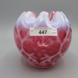 Fenton Cranberry Opal Spanish Lace Rose Bowl 5