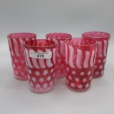 Fenton (5) Cranberry Stars & Stripes Glasses 4.5