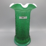 Fenton Milady Green Cased Vase 11