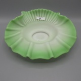 Fenton green satin Shell bowl-10