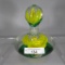 West Virginia art glass PW perfume bottle w/ yellow rose