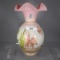 Fenton burmese 9 goldfish vase