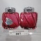 Fenton cranberry salt pepper set