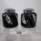 Fenton ebony hand painted salt pepper set