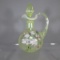 Fenton vaseline opal HP cruet w/ dragonfly