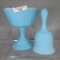 2 pc blue satin Fenton as shown