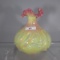 Fenton  shiny burmese Swans vase