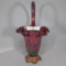 Fenton red carnival Cactus basket