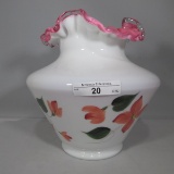 Fenton peach crest painted vase