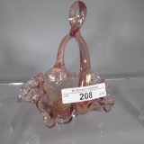 Fenton miniature Dragon & Lotus  basket w/ twist handle