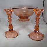 Imperial Double Scroll console set- as shown Rose /pink