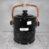 Fenton ebony Big Cookies jar