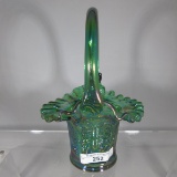 Fenton green Butterfly & Berry basket