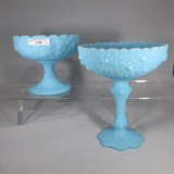 2 pc blue satin Fenton as shown