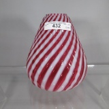 Fenton cran opal coin dot volcano vase