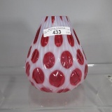 Fenton cran opal swirl volcano vase